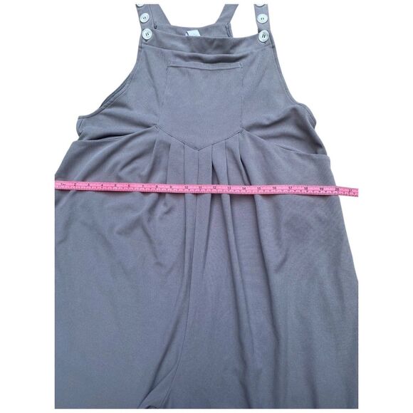 Halara Waffle Knit Pleated Overalls Jumpsuit Mink Brown Adjustable Size L - Picture 16 of 16